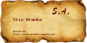 Stix Aranka névjegykártya