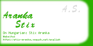 aranka stix business card